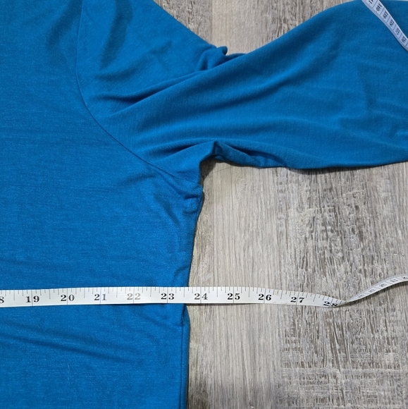 George Women's Plus Blue Blouse Size 22W/24W Sparkles 3/4 Sleeves Office Savvy - Picture 9 of 9